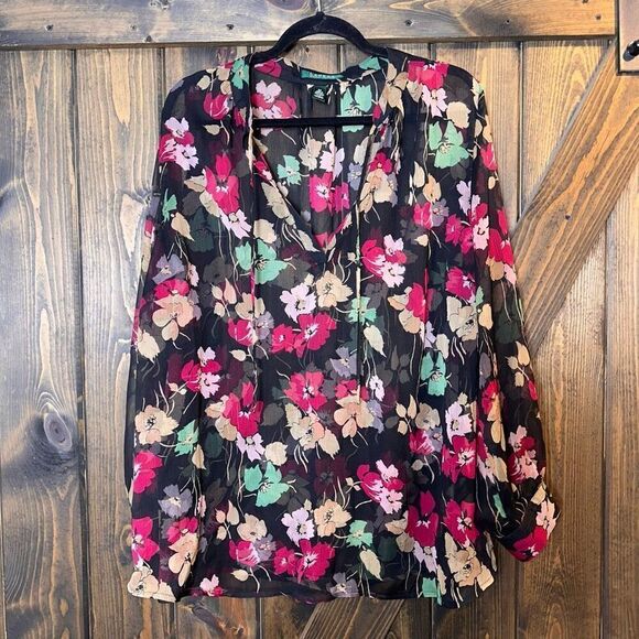 Lauren Ralph Lauren Floral Print Sheer Top - Picture 1 of 3